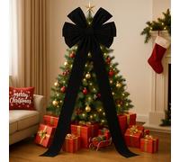Hungdao - Extra Large 70.9" x 19.7" Christmas Tree Decorative Bows Giant Oversized Huge Christmas Velvet Decorative Bows with Long Streamers for Trees