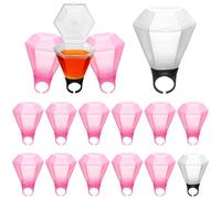 Hungdao Plastic Wedding Ring Shot Glass Diamond Ring Shot Bachelorette Finger Ring Cups for Wedding Bridal Shower Party Favors(12 Pieces)