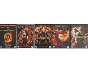 HUNGER GAMES 1-5 COMPLETE COLLECTION / 1. PART 1 / 2. CATCHING FIRE / 3. MOCKINGJAY PART 1 / 4. PART 2 / 5. THE BALLAD OF SONGBIRDS & SNAKES = ULTIMATE 5 x DVD UK SET