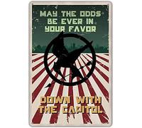 Hunger Games May The Odds Be Ever in Your Favor Sign Vintage Tin Sign Hippie Wall Decor Art Room Home Office Bedroom Festive Metal Fun Decor Housewarming Gift 12x16inch