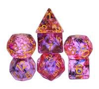 Hunger of Hadar Dice Set - Warlock Dice Set - TTRPG Polyhedral Dice Set - Dice for War Games Card Games and Tabletop RPGs - 7PC SET