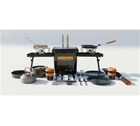 HungerHub The Kitchen In A Bucket Black Outdoor Cooking Set