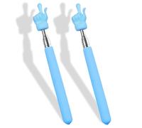 HungGato 2 Pcs Telescopic Teacher Pointer Stick, Retractable Finger Pointer for Classroom Teaching, Extendable Pointer for Kindergarten and Elementary Teachers, Classroom Supplies (Blue)
