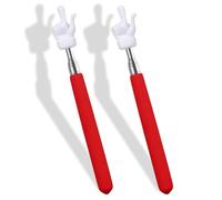 HungGato 2 Pcs Telescopic Teacher Pointer Stick, Retractable Finger Pointer for Classroom Teaching, Extendable Pointer for Kindergarten and Elementary Teachers, Classroom Supplies (Red)