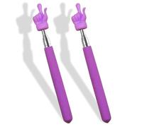 HungGato 2 Pcs Telescopic Teacher Pointer Stick, Retractable Finger Pointer for Classroom Teaching, Extendable Pointer for Kindergarten and Elementary Teachers, Classroom Supplies (Purple)