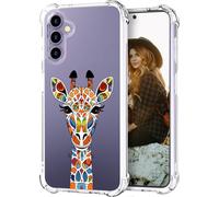 Hungo Compatible for Samsung Galaxy S25 / S24 Case Clear Design Cute,Girly Designer Aesthetic Skin Giraffe Head Animal Color Art Abstract Decorative