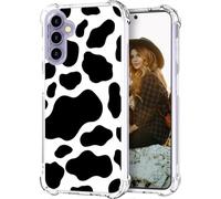 Hungo Compatible for Samsung Galaxy S25 / S24 Case Clear Design Cute, Girly for Women Girls Skin Cow Print