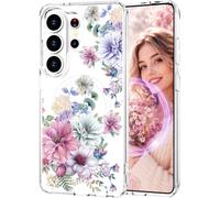 Hungo for Samsung Galaxy S26 Ultra Case Compatible with magsafe, Magnetic Cute Girly Cases Protector with Airbag for Women Girls (Clear Wonderful Dahlias)