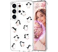 Hungo for Samsung Galaxy S26 Ultra Case Compatible with magsafe, Magnetic Cute Girly Cases Protector with Airbag for Women Girls (Clear Lovely Dancing Penguins)