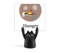 Hungry Brown Emotion Dizzy Chicken Memo Holder Cartoon Black Cat Stand Decoration