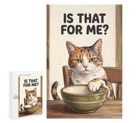 Hungry Calico Cat at The Dinner Table Adult Puzzle, 1000 PCS, Relaxing Jigsaw Activity, An Engaging Indoor Activity for Quiet Evenings, for Family Fun