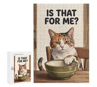 Hungry Calico Cat at The Dinner Table Jigsaw Puzzle, 300 PCS, Indoor Activity for The Home, A Relaxing Challenge for Adult Puzzle Enthusiasts