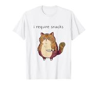 Hungry Cat I Require Snacks Funny Art T-Shirt