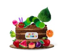 Hungry Caterpillar Acrylic Cake Topper Set, Story Book Theme Party Decorations, Green, 12cm x 5.5cm Caterpillar, 7cm x 8.5cm Leaf