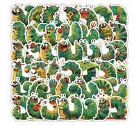 Hungry Caterpillar Stickers 50 Pcs Vinyl Cool Cute Insect Sticker for Water Bottle Laptop Scrapbook Skateboard Car Bike Guitar Phone Notebook Luggage,Waterproof Funny Cartoon Decals for Teens Kids