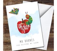 Hungry Caterpillar Thank You For Helping Me Grow Teacher Name Personalised Card - Personalised Teacher Thank You Card, Teaching Assistant, Classroom Assistant, End Of School