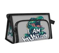 Hungry Dinosaur Travel Makeup Bag for Women Men Kids Girls Boys Dinosaur Design Multipurpose Wash Pouch Bag Toiletry Cosmetic Toiletries Shower Bag Organizer