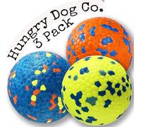 Hungry Dog Co.- Super Durable Premium Dog Balls -Pet Safe Dog Toys for Fun and Play. Very Bouncy and Durable -Great for Aggressive Chewers -Stimulating Colors and Patterns -3 Multi-Color 3” Balls