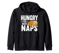 Hungry For More Naps Funny Sloth Sleep Vibes Zip Hoodie