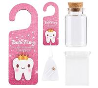 Hungry Hippos, 3-Piece Tooth Fairy Kit, Wooden Tooth Fairy Gift Set with Bag and Bottle, Ideal for Baby Teeth Keepsake and Birthday Gifts for Children Aged 3-10