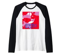 Hungry Hippos Big Red and Pink Raglan Baseball Tee