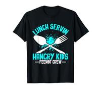 Hungry Kids Lunch Serving Crew Funny Food Design T-Shirt