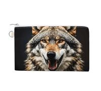 Hungry Like A Wolf Coin Purse Canvas Wallet with Zipper Portable Mini Change Pouch Cute Money Pouch Small Organizer Coin Card Key Holder for Women Girls Daily Use Gift