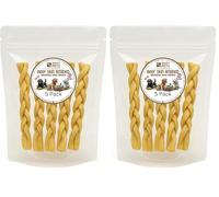 Hungry Pets Beef Skin Braided 15cm 10 Pack - Natural Dog Treats Chews, Grain Free, High Protein