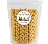 Hungry Pets Beef Skin Braided 15cm 10 Pack - Natural Dog Treats Chews, Grain Free, High Protein