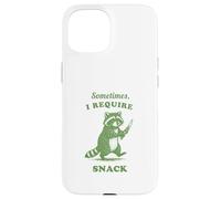 Hungry Raccoon Sometimes I Require Snack Vintage Graphic Fun Case for iPhone 15