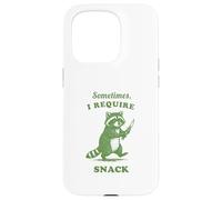 Hungry Raccoon Sometimes I Require Snack Vintage Graphic Fun Case for iPhone 15 Pro