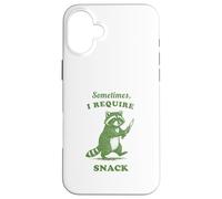 Hungry Raccoon Sometimes I Require Snack Vintage Graphic Fun Case for iPhone 16 Plus