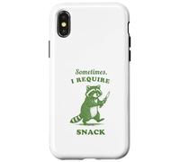Hungry Raccoon Sometimes I Require Snack Vintage Graphic Fun Case for iPhone X/XS