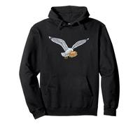 Hungry Seagull Stealing Fish Sandwich At Beach Humor Pullover Hoodie