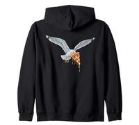 Hungry Seagull Stealing Pizza At Beach Humor Zip Hoodie