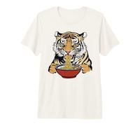 Hungry Tiger Eating Ramen Noodles Art Premium T-Shirt