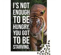 Hungry Vs Starving Adult Jigsaw Puzzle, 1000 Pieces, 52x38cm/1000pcs, for Progress Whenever Time Allows; Low-dust White Cardboard Pieces