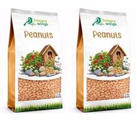 Hungry Wings Wild Bird Food 2.5L Refill Bag (Peanut Kernels) (Pack of 2)