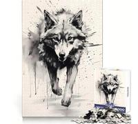 Hungry Wolf Running Jigsaw Puzzles for Adults 1000 Piece Brain Think Precise Edge Real Challenge Birthday Art Gift (38x52cm)