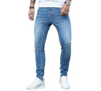 HUNGSON Skinny Jeans for Men Stretch Slim Fit Ripped Distressed, Lightblue1234, 40