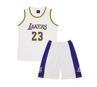 Huniam Kids Boys Basketball Kit 2-Piece Basketball Tank Top and Shorts Set, Basketball Sleeveless Training Jersey, Gifts for 3-14 Years Old Child (12-14 Years, White)