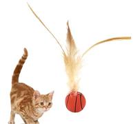 HunicandIU Cat Bouncy Ball with Feather, Spring Ball Bounce Cat Toy - Interactive Dog Toy with Feathers, Dog Biting Game to Relieve Boredom Pet Hunting Accessories