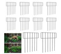 HunicandIU Garden Fence, Animal Protection Fence, Animal Protection Fence, Pack of 10 No-Dig Fence Barrier Dog Fence, Decorative Garden Fence Panels, Metal Ground Spikes for Defence for Garden and