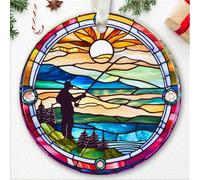 HUNIGIFT Fishing Ornaments for Christmas Tree - Fisher Christmas Ornament, Fisherman Ornament - Ceramic Ornaments 2025