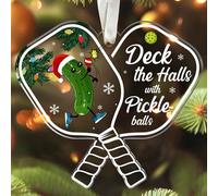 HUNIGIFT Pickleball Gifts - Pickleball Ornament - Pickleballs Ornaments for Christmas Tree - Funny Pickle Ball Sports Gifts for Women, Men, Mom, Dad, Lovers, Players - Acrylic Christmas Ornament 2025