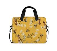 Hunihuni Laptop Case Sleeve Spring Bee Flower Laptop Bag Notebook Briefcase with Strap for Woman Man Work Office School,15-16 Inch