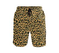 Hunihuni Men's Beach Shorts Animal Tiger Leopard Print Drawsting Swim Trunks Swimsuit Swimwear Mesh Lining with Pocket Multicoloured
