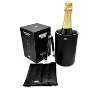 Huniox® Chill Out Wine Cooler - Rapid Cool - Champagne Bucket - Wine Gifts for Men - Wine Bucket - Wine Cooler Bucket - Wine Bottle Cooler - Ice Cooler - Outdoor Wine Cooler - Garden Cooler (Black)
