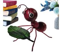HUNJHYC Metal Ants Garden Decor | Ant Figurines Lifting Leaf Metal Sculpture | Yard Art Outdoor Lawn Ornaments Home Decorations For Living Room Balcony Bedroom Patio Porch Pathway Rustic Decoration