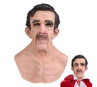 HUNJHYC Old Man Masque Scary | Spooky Latex Old Man Face Cover Cosplay | Realistic Human Headwear For Masquerade, Haunted House, Fashion Photography, Costume Party, Halloween Display
